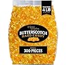 Butterscotch Hard Candy - 4 Pounds - Individually Wrapped Butter Scotch Candies - Yellow Candy - Butterscotch Discs Buttons - Bulk Candy