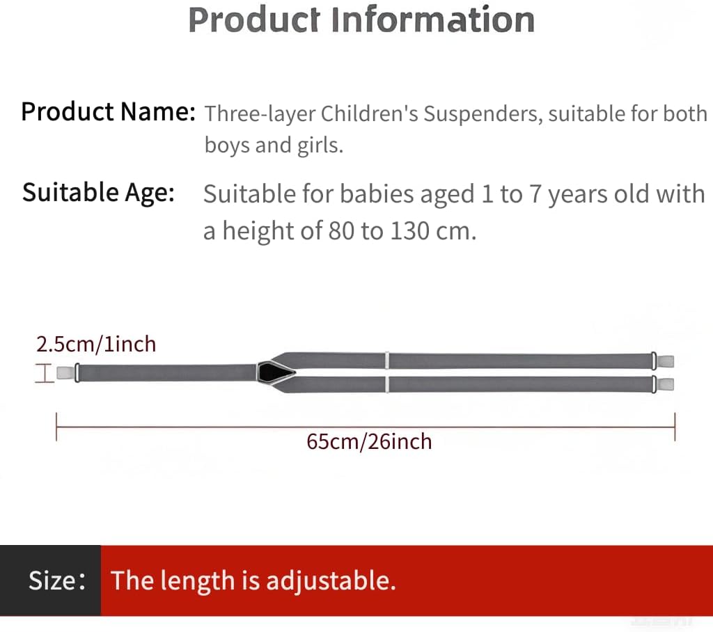 Child Kids Suspenders Adjustable Y-Shape Elastic Braces with Non-Slip Silicone Pads Suitable for Boys Girls Toddler - Image 2