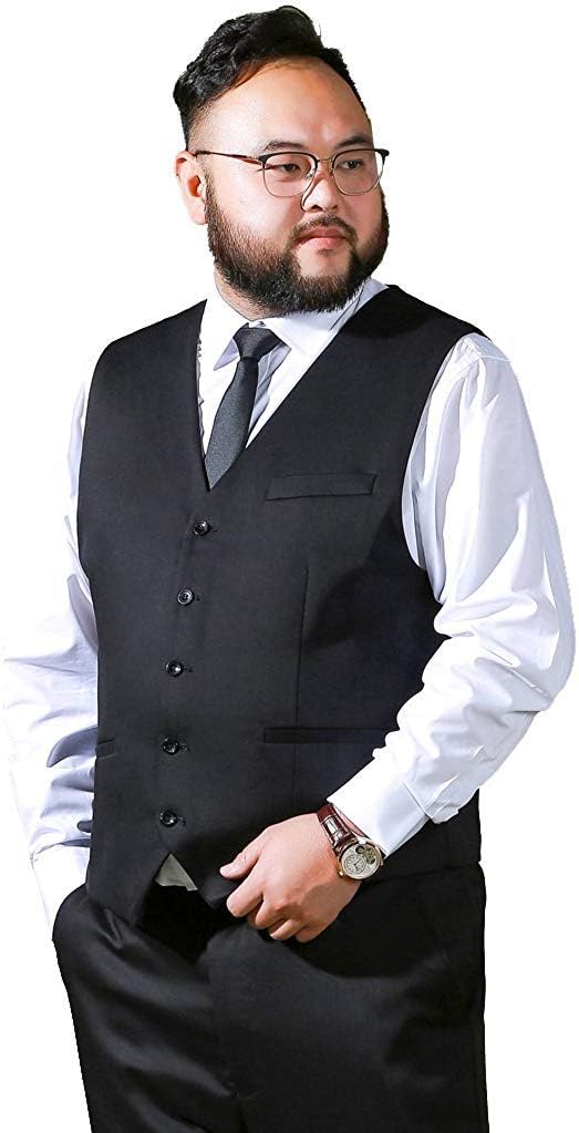 [Mocoecole] おおきいサイズ スーツ ベスト メンズ フォーマル ビジネス 結婚式 スリムフィット 3XL~9XL対応
