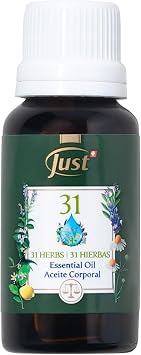 Swiss Just - Oil 31-20ml Bottle - Essential Oil Blend - Ideal for Massage, Bath, and Aromatherapy