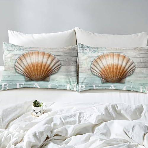 Conjunto de lençol de cama de concha infantil para meninos crianças adolescentes decoração de quarto