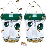 3.【Fácil de usar】La trampa para avispas es una solución fácil y rápida para deshacerse de las molestas avispas. Básicamente, ponga un poco de agua azucarada o miel en la trampa, luego cuélguela en el lugar donde hay muchos insectos.