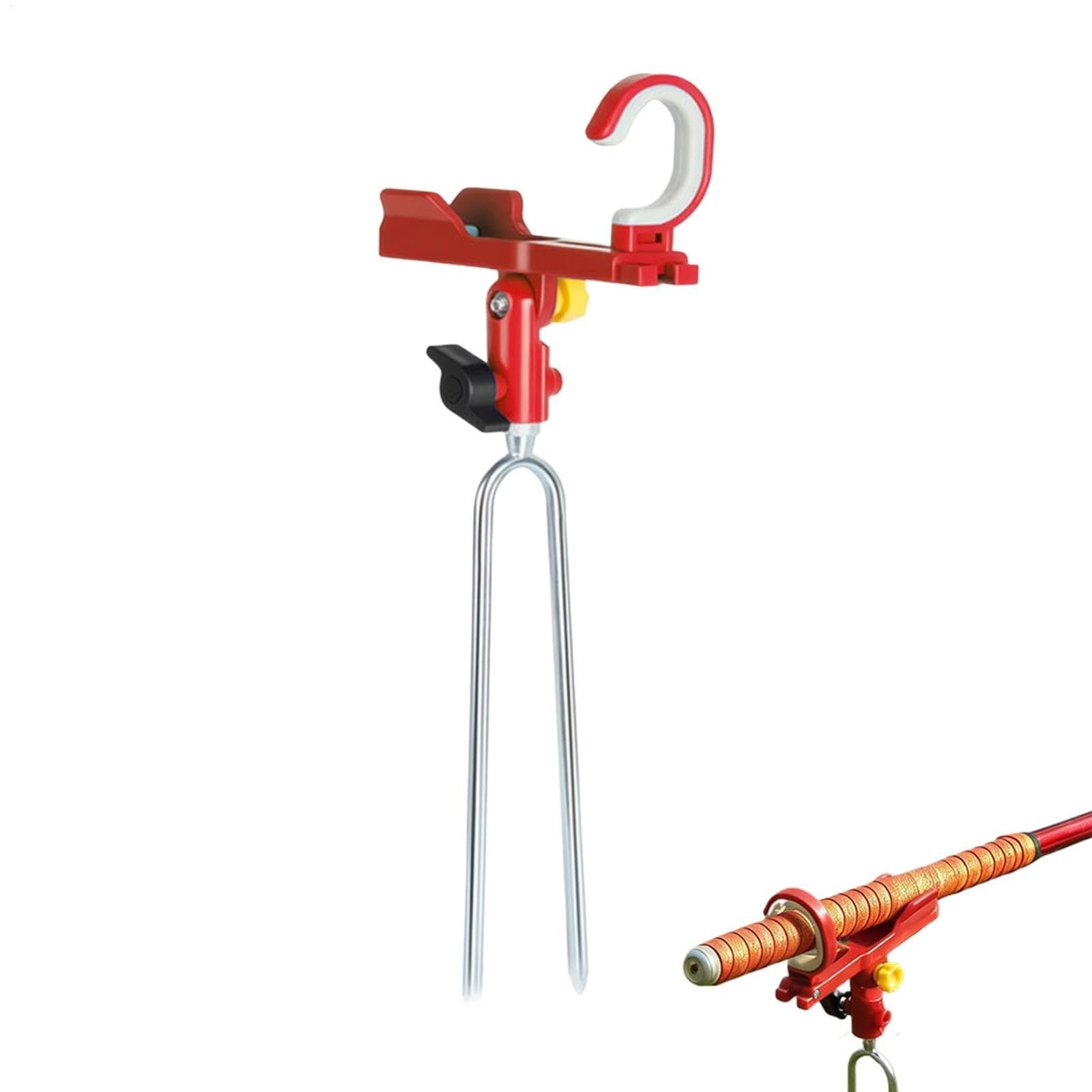 FVDZRFIE Fishing Rod Rest Angling Pole Rack Fishing Rod Holder Adjustable Fish Stand With Ground Spikes(Red)
