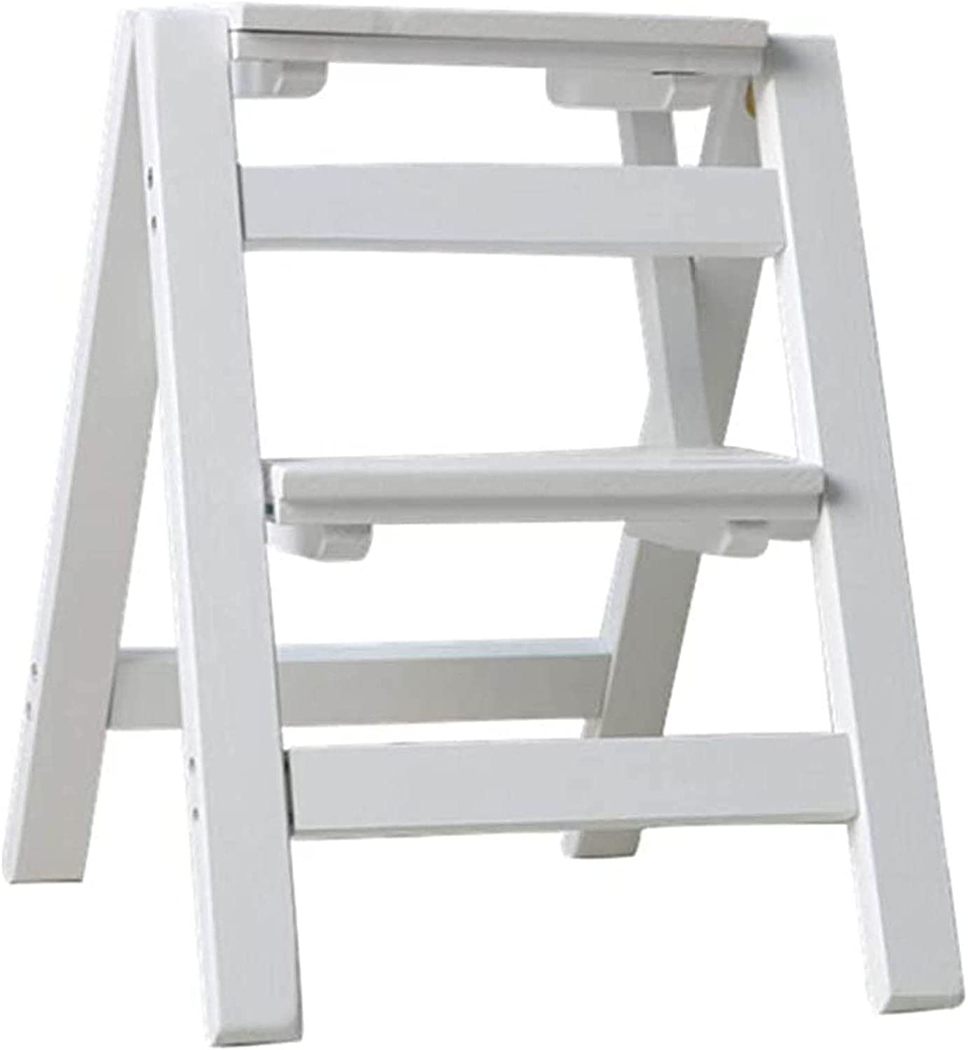 Cxvhsertwr White Ladders For Home, Step Ladder 2 Stool Folding Stools For Adults With(White)