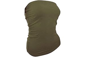 Women's Army Green Solid Cotton Tube Top