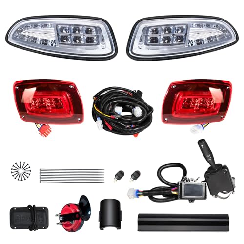 Orle Oko Deluxe Golf Cart LED Light Kit Compatible EZGO RXV 2016 up 12V Street Legal Golf Cart Headlight Taillight Kit with Turn Signal Switch Brake Pad Horn