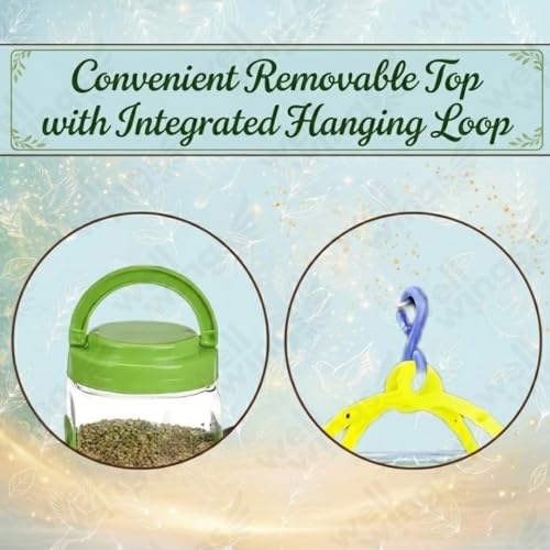 Image of Bird Feeder and Waterer Set with Hanging Brackets - 2-in-1 Wild Bird Feeding Station for Outdoors - Weatherproof Seed Dispenser & Hydration Kit for Garden, Patio & Balcony (Combo)