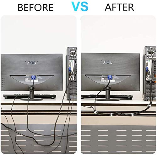 AGPTEK 500pcs Cable Clips with Steel Nails 4mm 5mm 6mm 8mm 10mm Cable Clips Nail Management Electrical Cord Wall Wire Clips for Wire Ethernet Cable, Telephone Cable, Home Desk TV Wire, Computer 500pcs White