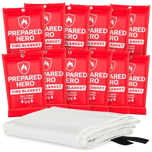 Prepared Hero Emergency Fire Blanket, Kitchen & Home, 39 x 39 in, 12 Pack