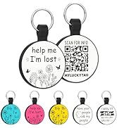 MYLUCKYTAG QR Code Silicone Pet ID Tag Dog Cat Tag, Online Pet Profile, Pet Location Alert Email,...