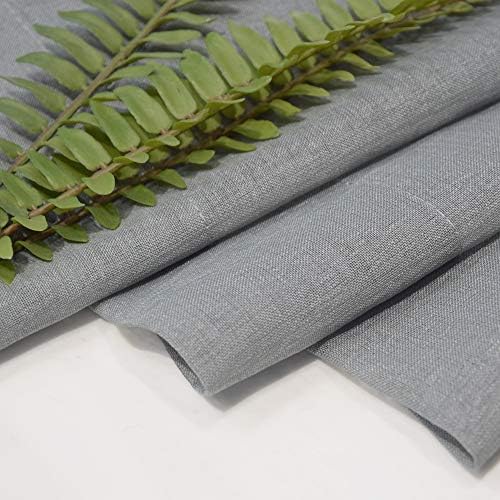 CUCRAF Transparent Voile Curtains 2 Panels Faux Linen Look Grey Eyelet Sheer Curtain for Bedroom Living Room 55x54Inch Drop