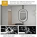 Oval Hanging Rod Mirror LED Lighting Bathroom Mirror, 3 Color Lighting and Adjustable Brightness with Metal Frame(Gold,60x90cm)