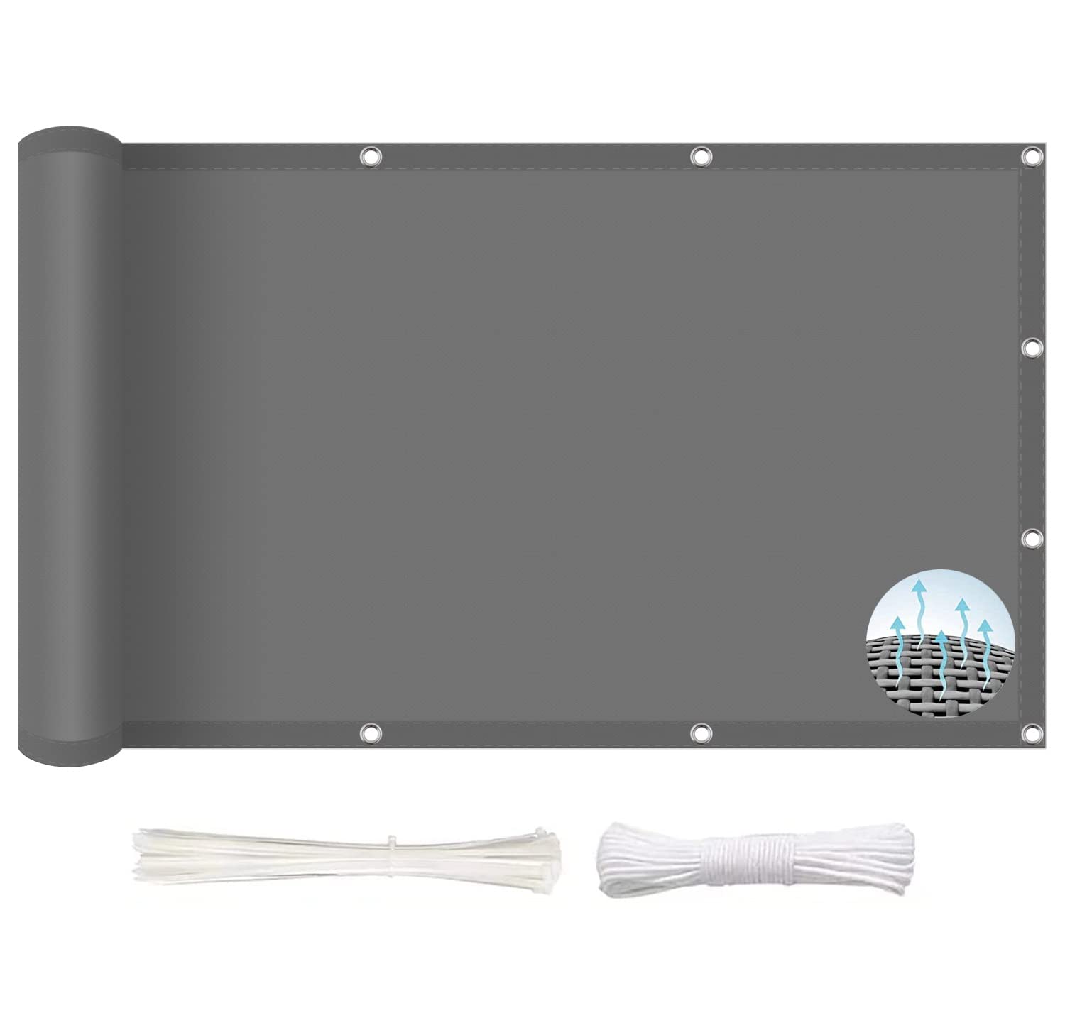GLDYTVF Large 3.6 x 8m Sun Shade Sail Awning for Outdoor Patio Terrace Light Grey UV Block Canopy for Yard and Garden