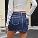VOLOVEN Women's Denim Skirt Mini Low Waisted Jean Skirt Y2K Casual Stretchy Cute Skirts with Pockets (Dark Blue, Small)