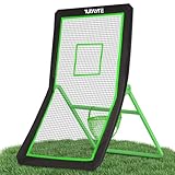 Lacrosse Volleyball Rebounder, Baseball Rebounder Net for Backyard Training, Practice Rebounder Adjustable 5 Angles Heavy-Duty Frame Multi-Sport Bounce Back Net for Baseball, Volleyball & Soccer