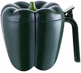 Tiydiygo Tarros de sal 4 en 1 con forma de pimienta, dispensador de especias de pimienta de plástico con tapa para cocinar en casa, cocina, barbacoa (verde)