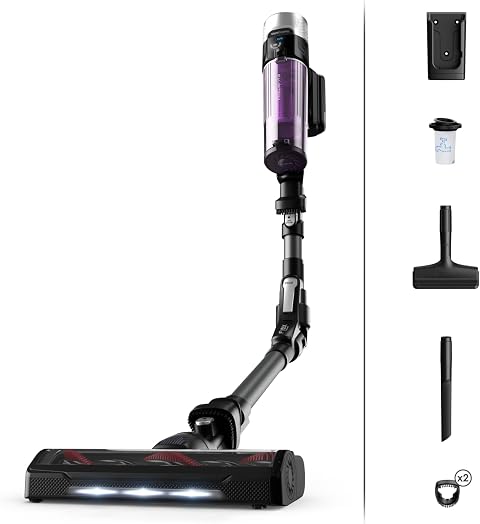 Rowenta X-Force Flex 9.60 Allergy, Asprapolvere senza FIli, RH2038 | con Aspirapolvere Senza Fili, con Regolazione Automatica della Potenza, Display, Autonomia Fino a 45 Min, 250 W
