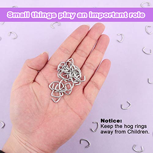 Swpeet 1000-teiliges 1/2\ verzinktes Hog-Ring-Sortiments-Kit, professionelles Polsterung Hog Ring-Installations-Kit für Bungee-Schock, Schnüre, Tierkäfige