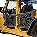EAG Tubular Spider Web Door with Side View Mirror Fit for 07-18 Wrangler JK 4 Door Only