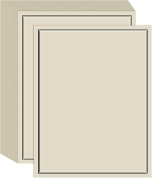 Stationery Paper for Letter Writing - 50 Sheets Black Border Design Stationery Paper, 8.5" x11" Writing Paper