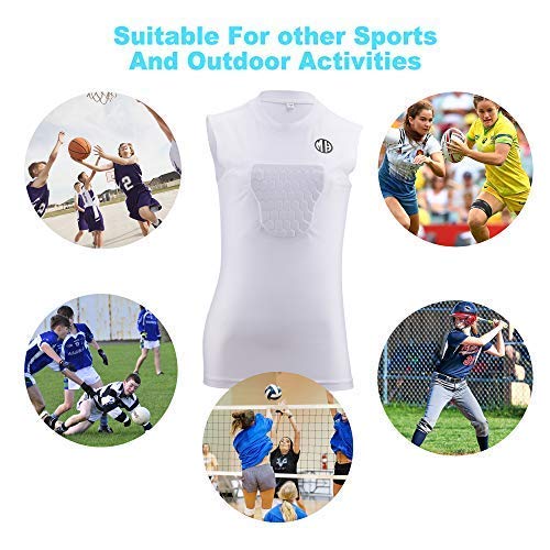 Probay Chest Protector Shirt For Kids- Heart Guard Sternum Protection Compression Shirts For Baseball Basketball Softball Soccer (Large) Blue #TOP6