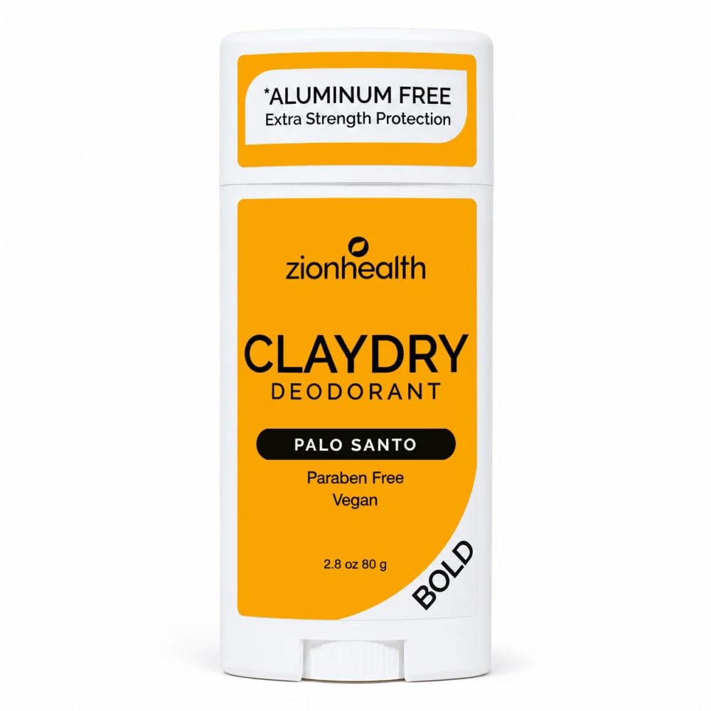 Clay Dry Bold Palo Santo Deodorant Zion Health 2.8 oz Stick