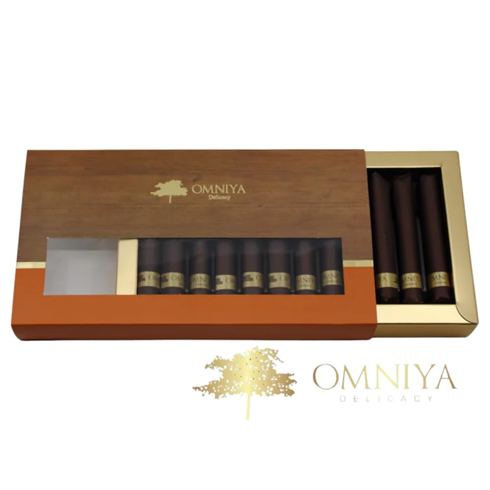 OMNIYA Delicacy Chocolate Cigar Box 12 Pieces Milk Chocolate Cigars (5.82 oz) Gourmet Gift for Birthday, Anniversary, Graduation & Corporate Gifting