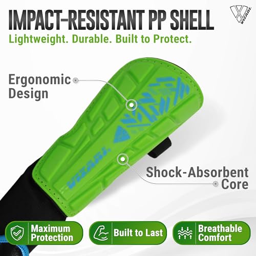 VIZARI Malaga Soccer Shinguard | Durable Soccer Shin Guard with Tough Protection & Elastic Straps | Breathable, Moisture-Wicking Youth Soccer GearProduct
