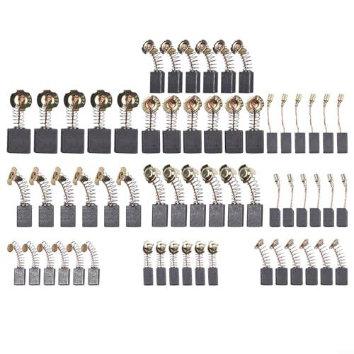 60Pcs Electric Motor Carbon Brushes, 10 Different Sizes Motor Carbon Brushes Replacement for IDEAL For Hammer Drills, Circular Saws, Angle Grinders Power Tools