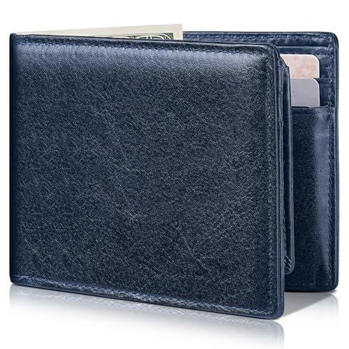 Image of Artpaxy Mens Wallet Bifold Genuine Leather RFID Blocking Wallet for Men with 2 ID Windows 12 Card Holders 2 cash pockets 1 Gift Box