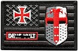 USA Flag Christian Templar Knight in God Wills Patch(Hook-MTB36)