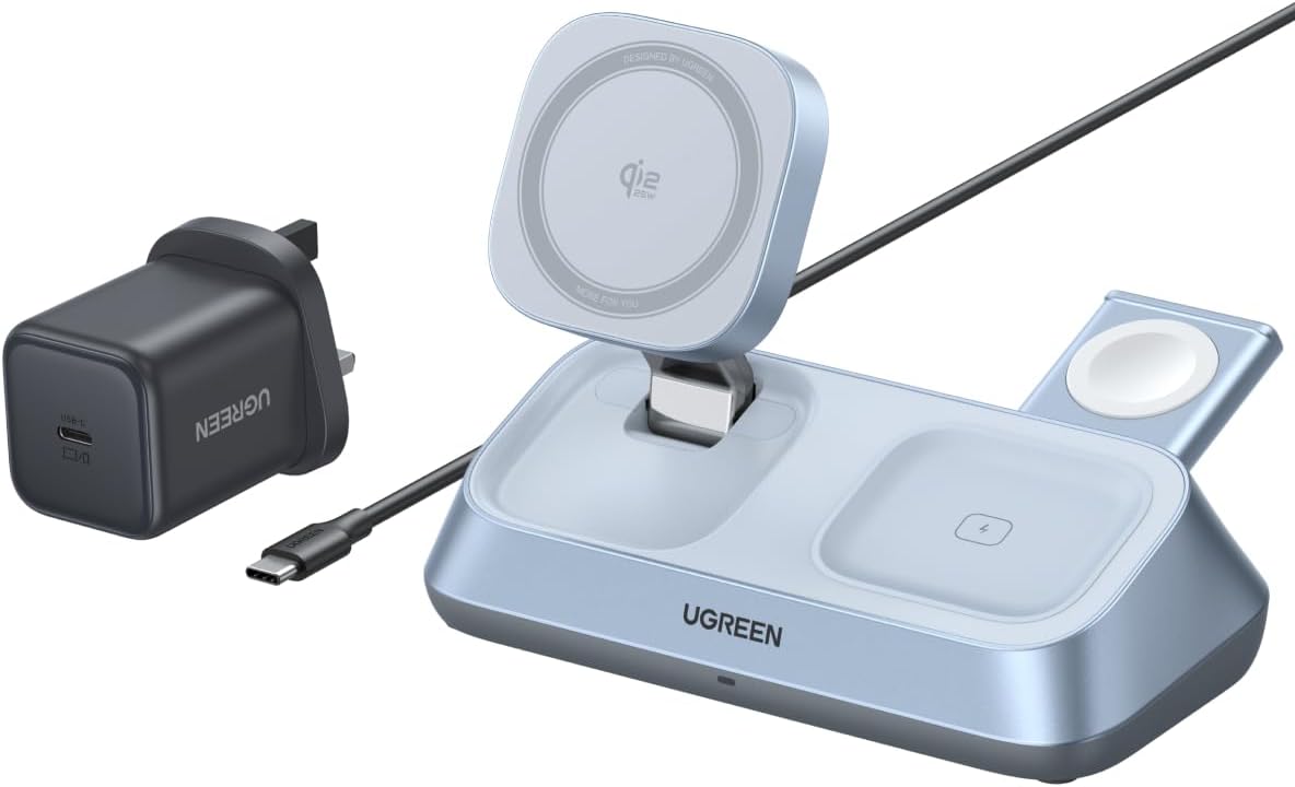 يوجرين 2025 Qi2 شاحن لاسلكي 25 واط 3 في 1، ماج سيف محمول قابل ... - view 1
