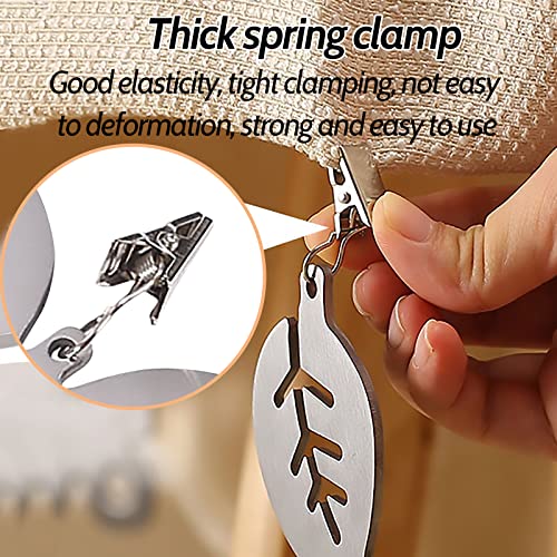 Miayaya 5 Pack Tablecloth Weights Thickened With Metal Table Clip Clamps For Outdoor Garden Party Picnic Table Covers Cute Stainless Steel Curtain Clip (Maple Leaf/Butterfly/Star/Turtle/Dolphin) #TOP4