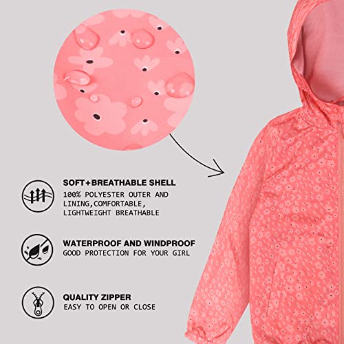 SUNDAY ROSE Boys Girls Rain Jackets Lightweight Waterproof Hooded Raincoats Windbreakers for Kids4
