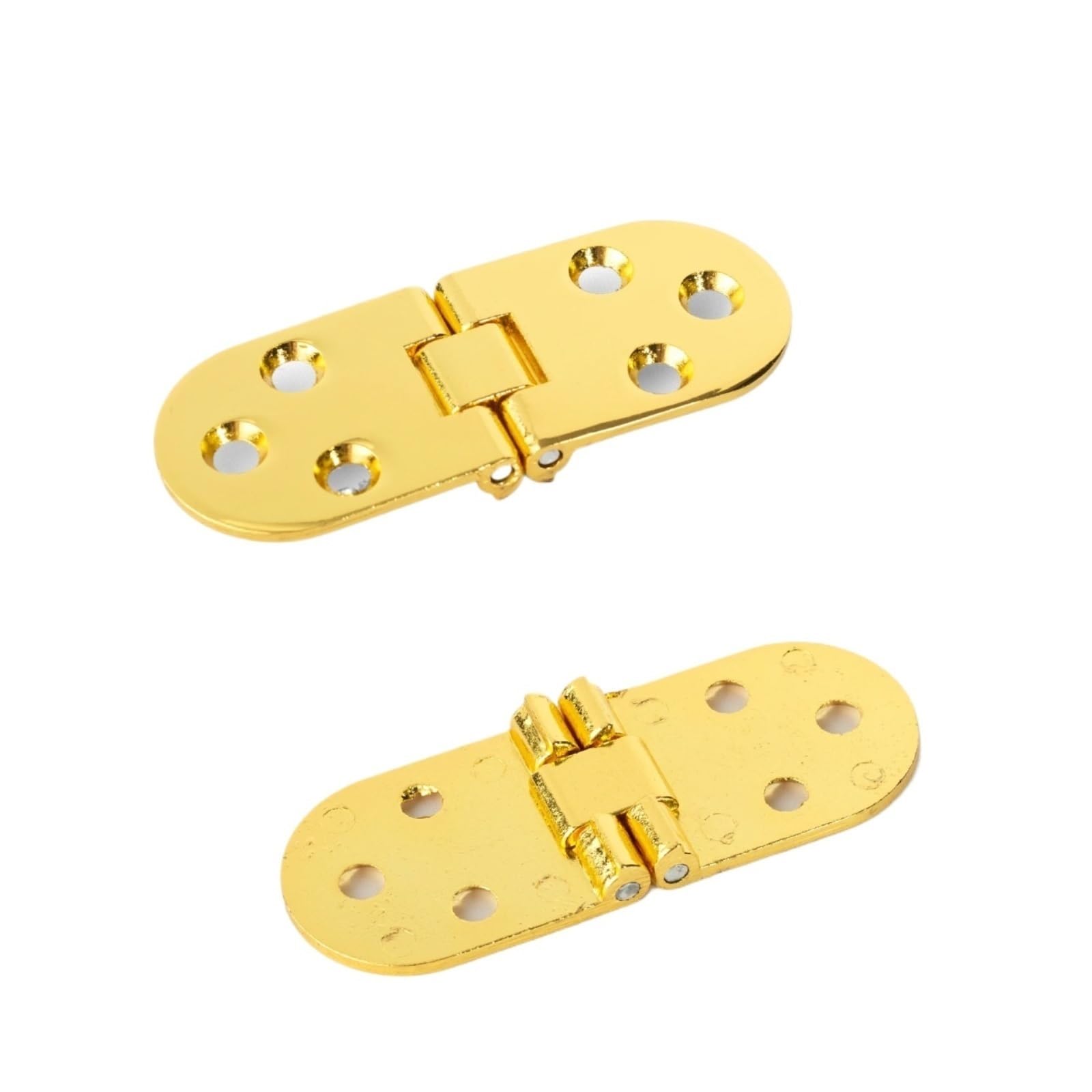 Wsqhao Gold 4Pcs 180 Degree Foldable Flap Screw-On Hinges Folding Table Cabinet Door Rounded Corner Hinge For Door(Gold)