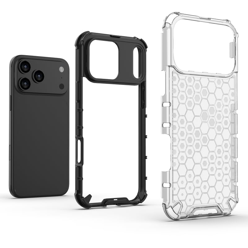 Image of Plastic Bumper Back Case Cover for iPhone 17 Pro Max (Transparent)