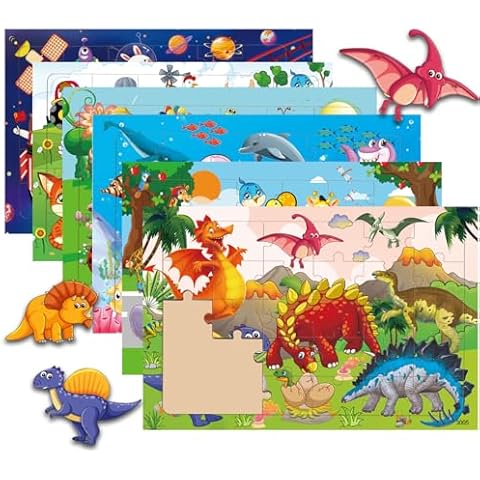 HUADADA Colourful Wooden Jigsaw Puzzles Set Cover