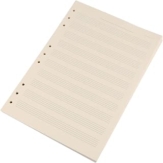 VICASKY 100 Folhas De Cadernos Em Branco Papel Manuscrito De Música Recarga De Caderno Para Músicos Papel De Equipe Vazio Papel De Equipe Em Branco Folhas Soltas Papel Manuscrito