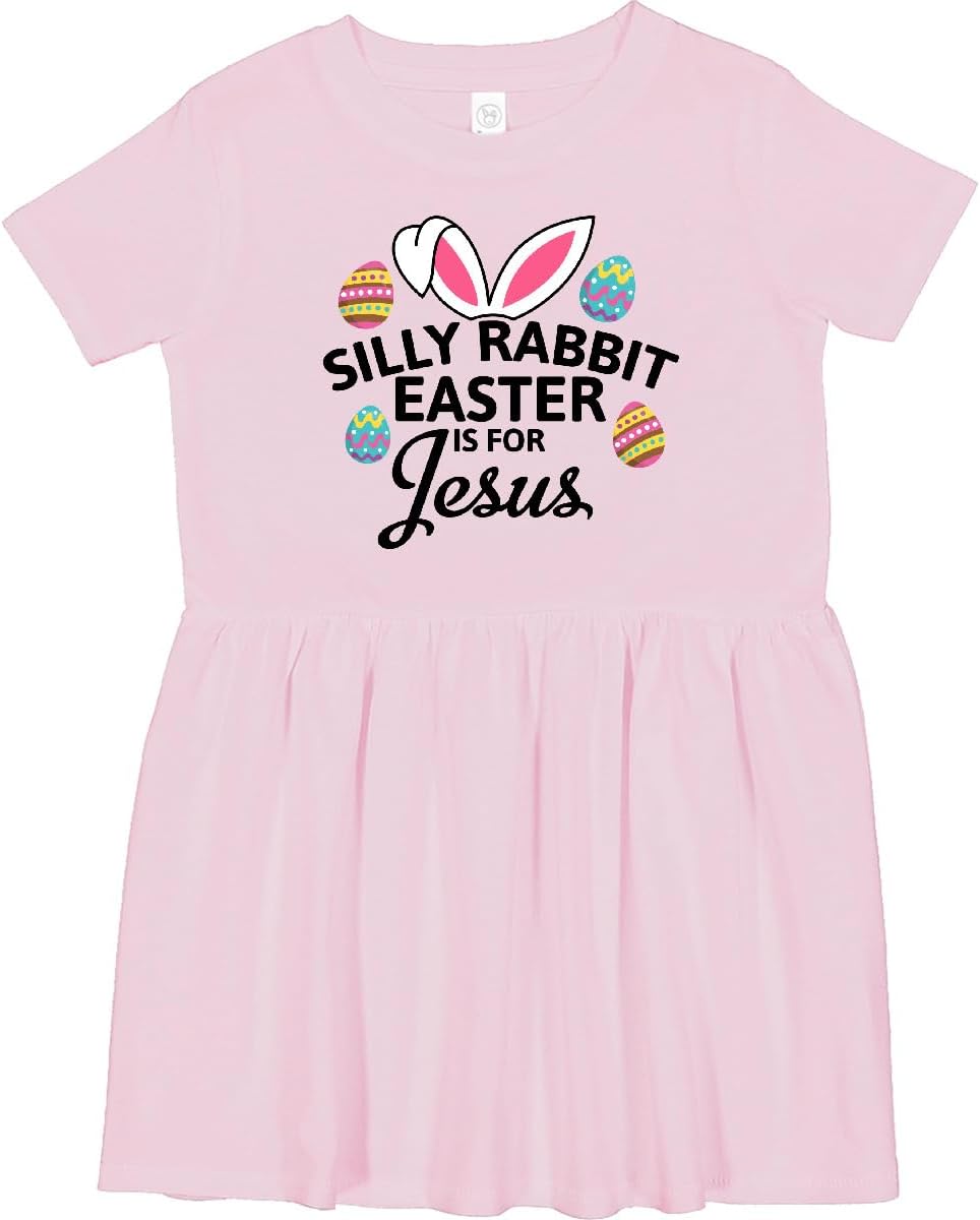 inktastic Silly Rabbit Easter is for Jesus with Bunny Head and Toddler Dress