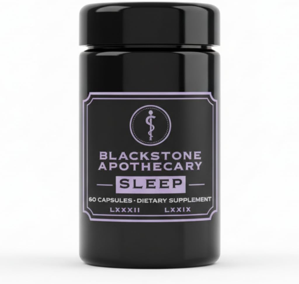 Sleep Supplement - Nutrient-Based - Magnesium Glycinate, L-Theanine, GABA, Active B6 (P5P), Zinc Glycinate - in Black Glass Jar - Natural Lavender Scent - by Blackstone Apothecary
