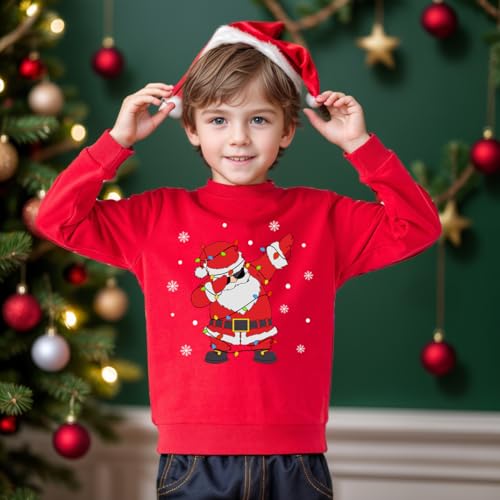 Boys Girls Christmas Sweatshirt Toddler Kids Ugly Xmas Sweater Style Santa Shirt Tops Clothes 1-7 Years2