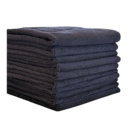 THE HOUSE OF RAGS - The Dirty Boy - Edgeless Microfiber Towels, 16x16, Car Detailing Exterior and Interior, Tires, Trim, 300GSM Premium Korean Pearl Weave, Black (10 Pack)