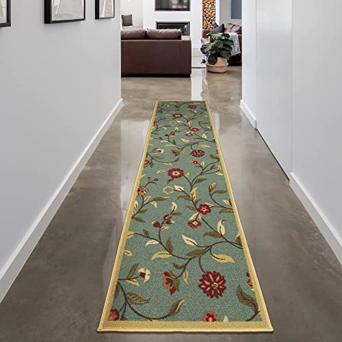 Ottomanson Floral Leaves Traditional Runner Rug #TOP22