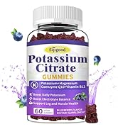 Potassium Citrate Gummies – Potassium Supplement for Muscle Health, Leg Cramp Relief &amp; Electrolyt...