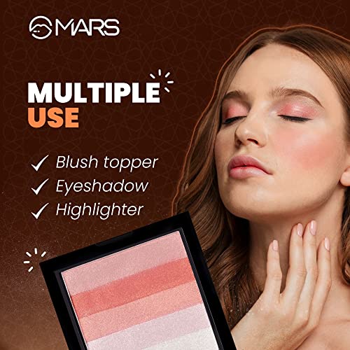 MARS 5 Shades in 1 Brick Highlighter Palette | Blush Topper for Face Makeup | Compact size (7.5g) (Shade-04) - Image 2