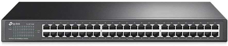 TP-Link 48-Port Fast Ethernet Unmanaged Switch | Plug and Play | Rackmount | Metal | Fanless | Limited Lifetime (TL-SF1048) (Renewed)