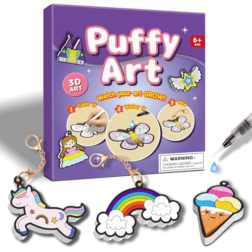 FoilColoring 3D Art Kit-Puffy Art.Magic Foam Texture Painting Kit.Mess-Free Craft for Kids.Travel and Creative Gift for Girls & Boys Ages 4, 5, 6, 7,...