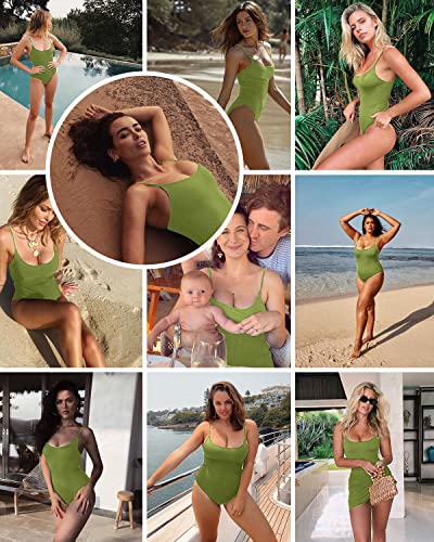 Image of Narecte Sexy One Piece Bathing Suit for Women Tummy Control High Cut One Piece Swimsuit Womens