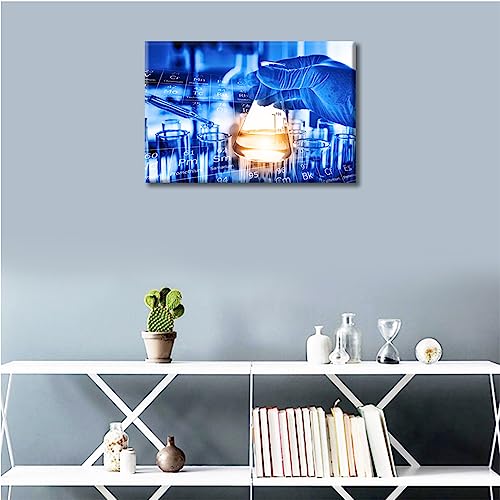 Image of Clinical Laboratory Artwork Wall Decor 1 Pieces Scientist Hand Holding Test Tubes Laboratory Research Pictures Wall Decor Living Room Medical Modern Artwork Print on Canvas Ready to Hang (12 inchWx18 inchH)