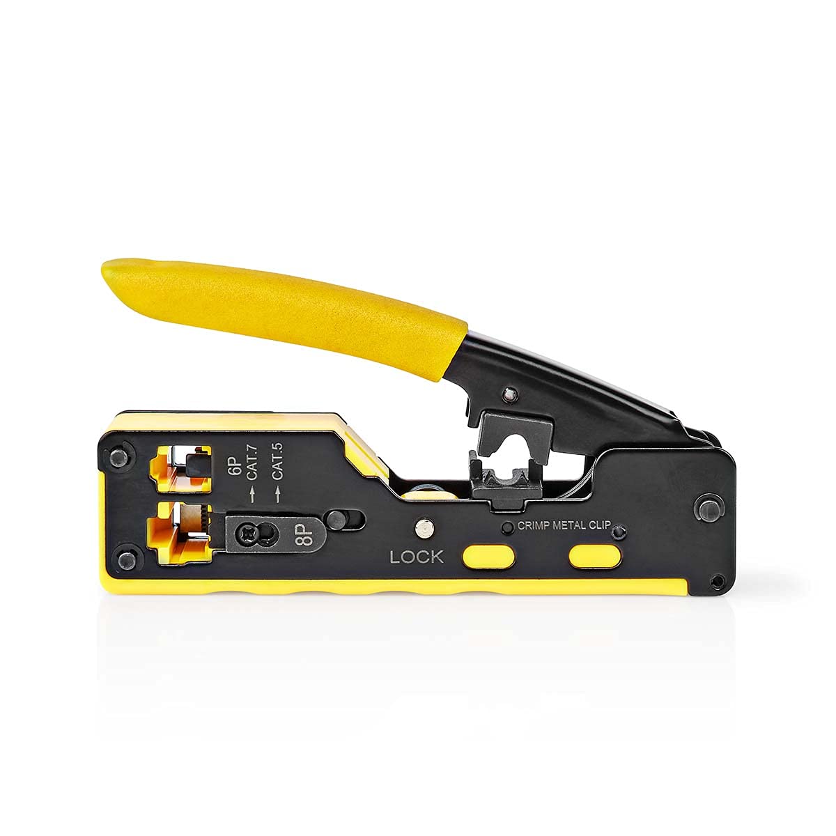XUNTOP Professionele RJ45 CAT7-krimptang, Complete Set Met Tester Voor CAT7/CAT6-connectoren, Ethernet-krimptang Met 30 Afgeschermde Connectoren Voor